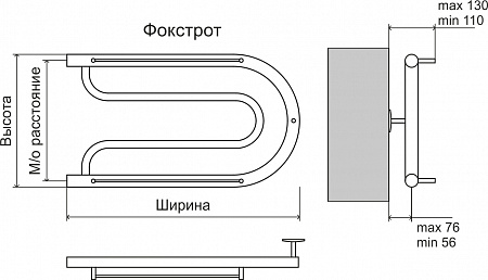 Фокстрот AISI 32х2 320х600 Полотенцесушитель  TERMINUS Каменск-Уральский - фото 3