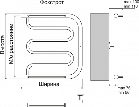 Фокстрот AISI 32х2 600х600 Полотенцесушитель  TERMINUS Каменск-Уральский - фото 3